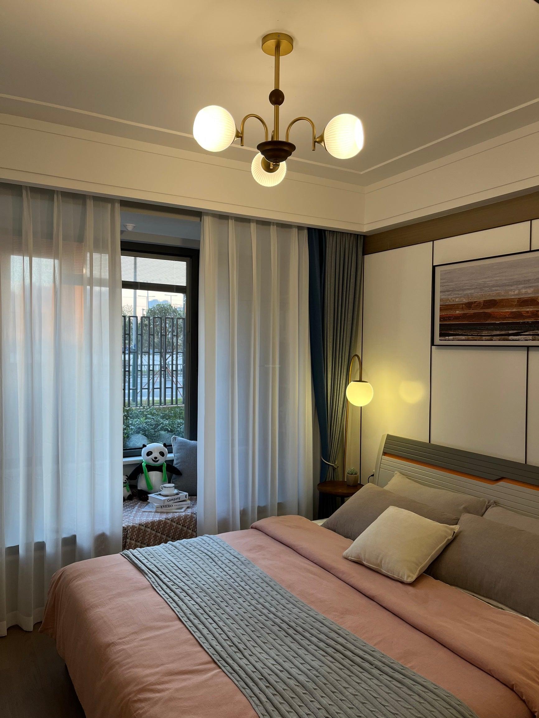 Sculptural Glass Ribbed Chandelier with 3/4/5/6/8 heads-Sylvia Space