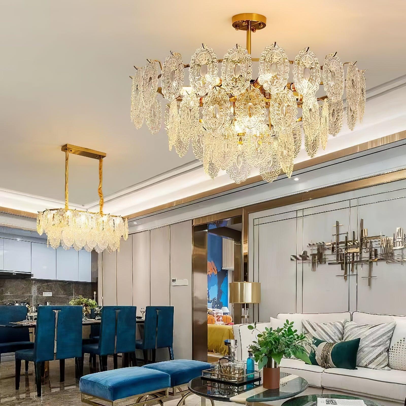 Wave Glass Style Chandelier-Sylvia Space