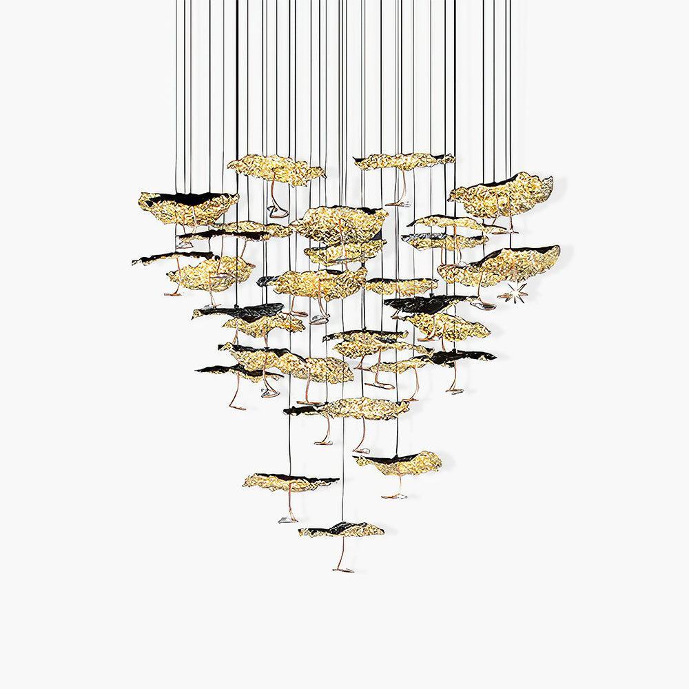 Brass Aviary Constellation Chandelier with 1/3/6/10/17/22 heads-Sylvia Space