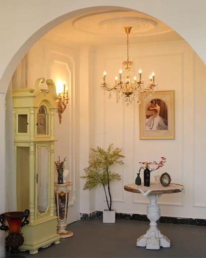 Crystal Pearl Candle Chandelier-Sylvia Space