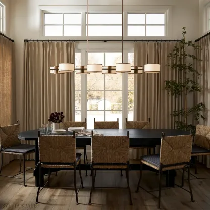 Daphne Linear Linen Chandelier