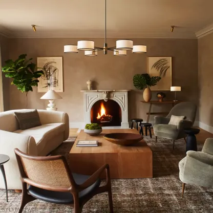 Daphne Round Linen Chandelier 48" 60"D