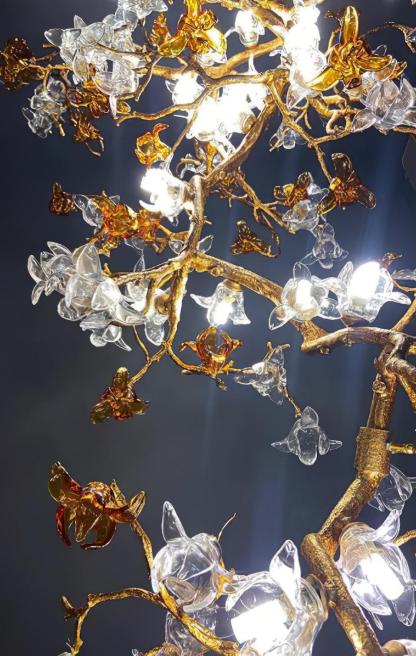 Brass Maple Long Branch Chandelier-Sylvia Space