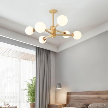 Kozan Wooden Chandelier with 6/8/10/12 heads-Sylvia Space