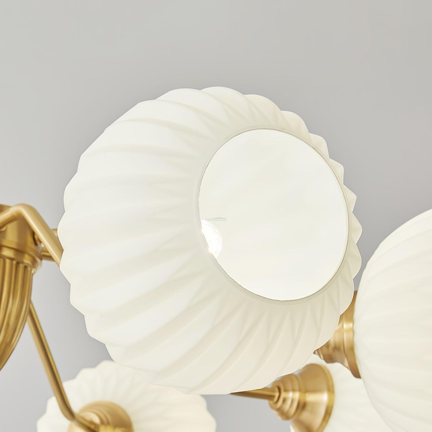 Ribbed Glass Ball Chandelier ∅ 31.5″-Sylvia Space