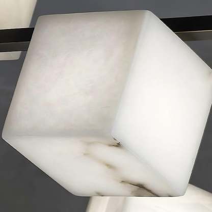 Alabaster Square Box Chandelier with 4/5/6/8/9 heads-Sylvia Space