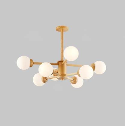 Kozan Wooden Chandelier with 6/8/10/12 heads-Sylvia Space