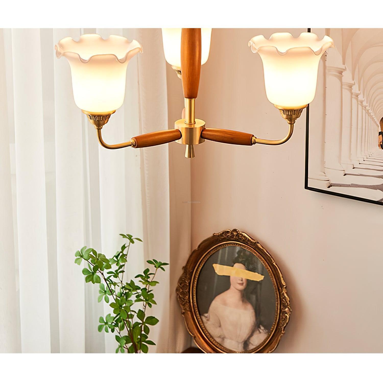 Trumpet Flower Glass Chandelier  ∅ 19.7″-Sylvia Space