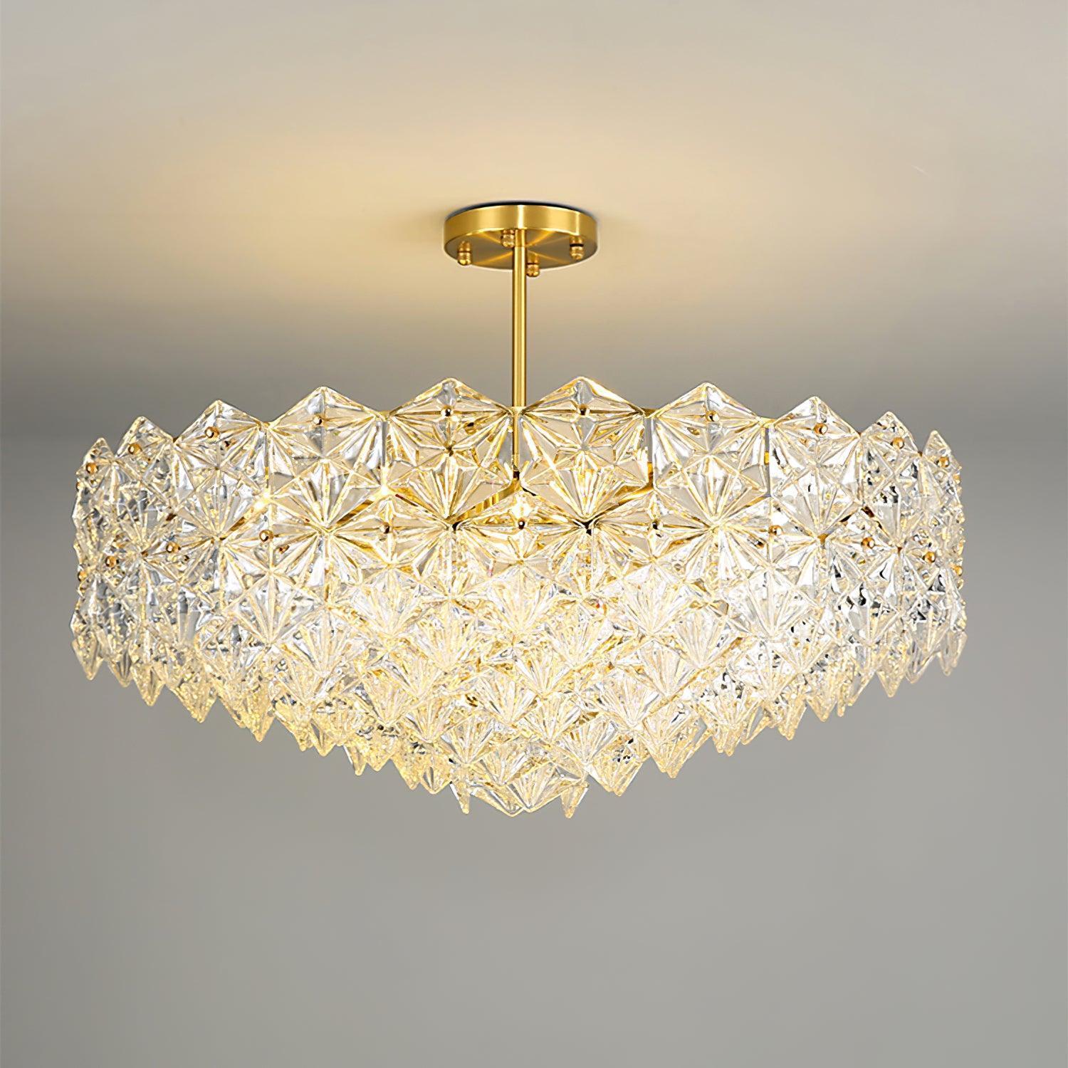 Snowflake Glass Chandelier Φ 19.7″~31.5''-Sylvia Space