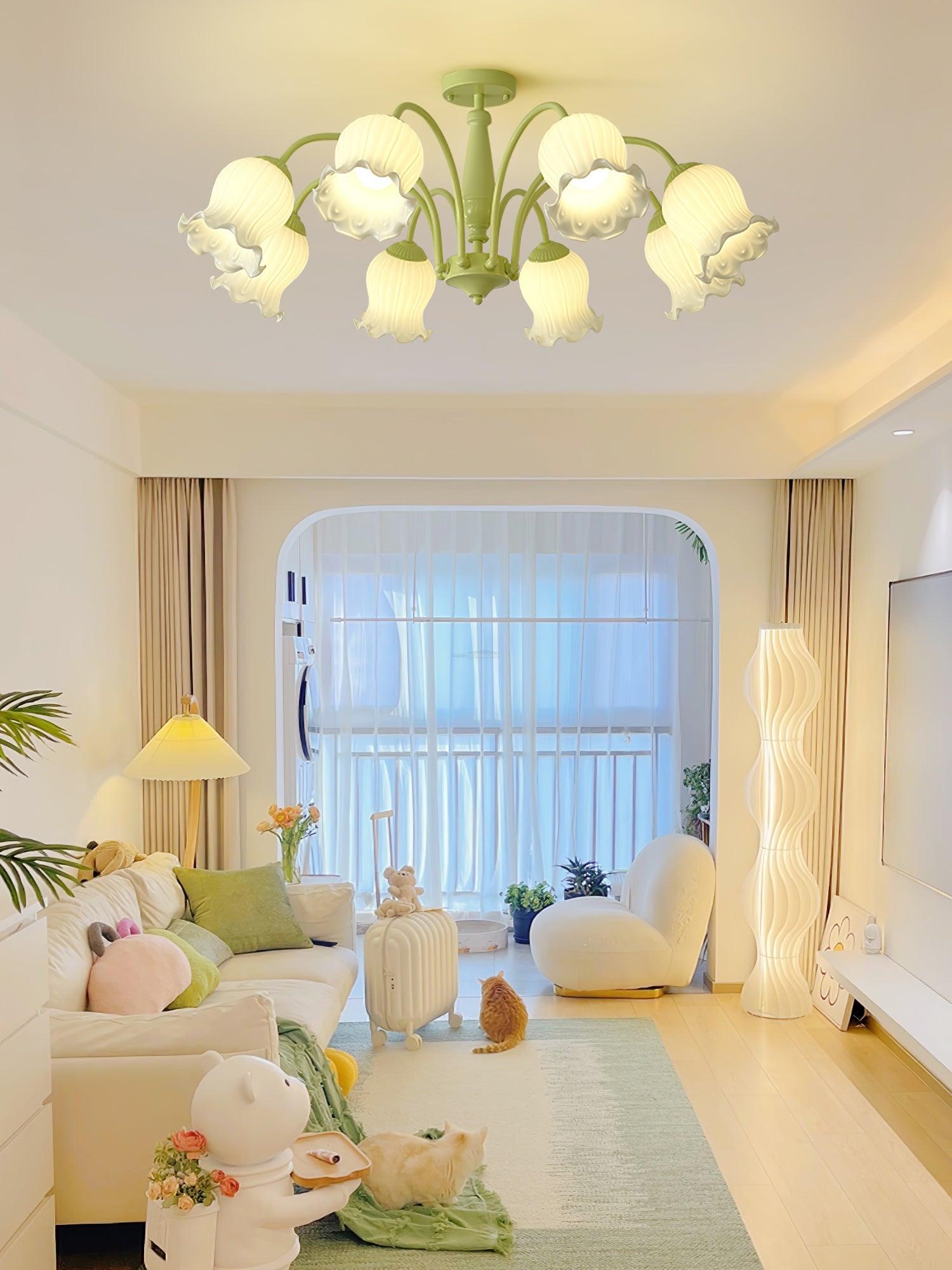 Trumpet Flower Chandelier with 4/5/6/8 heads-Sylvia Space