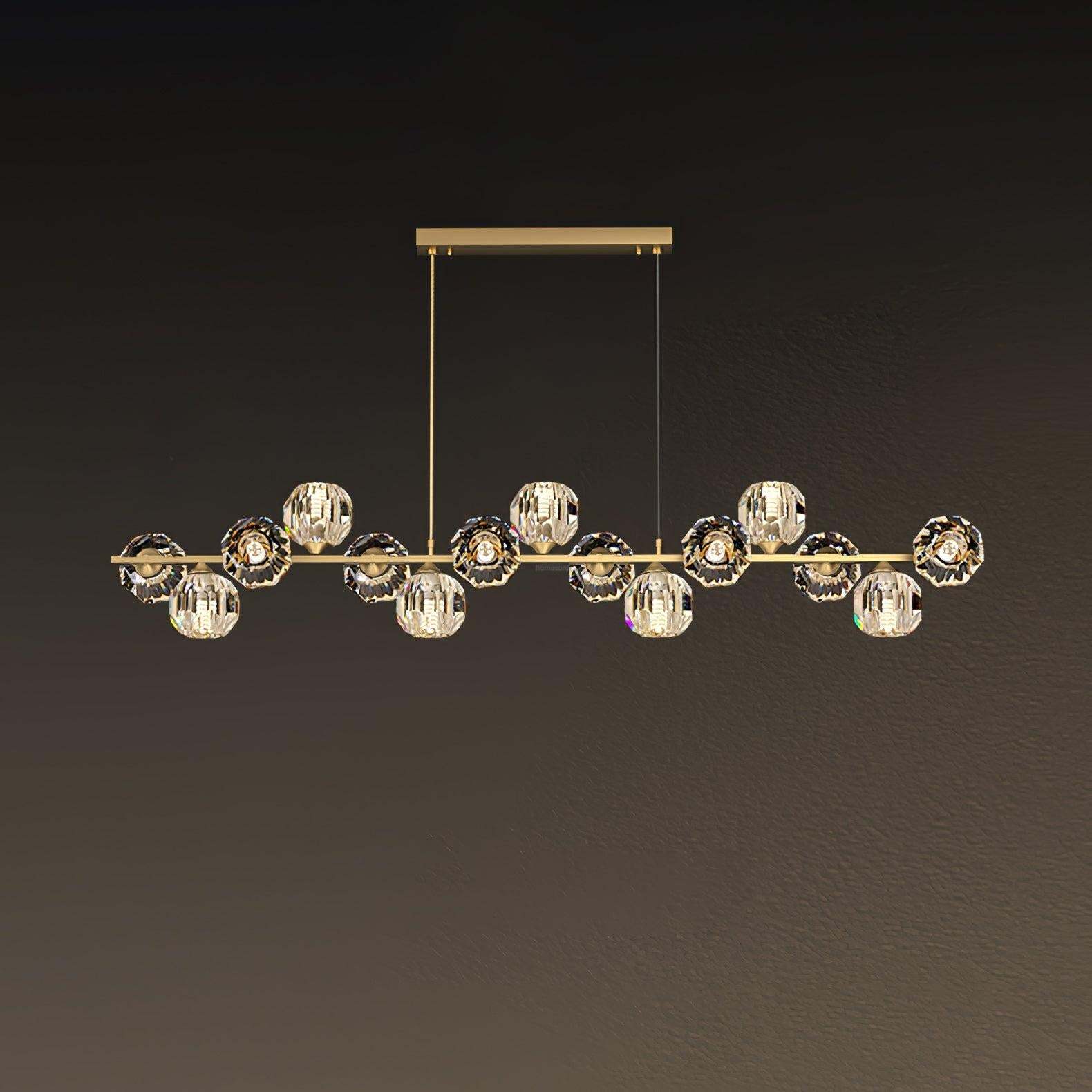 Crystal Glass Ball Chandelier with 7/9/11/13/15/17 heads-Sylvia Space