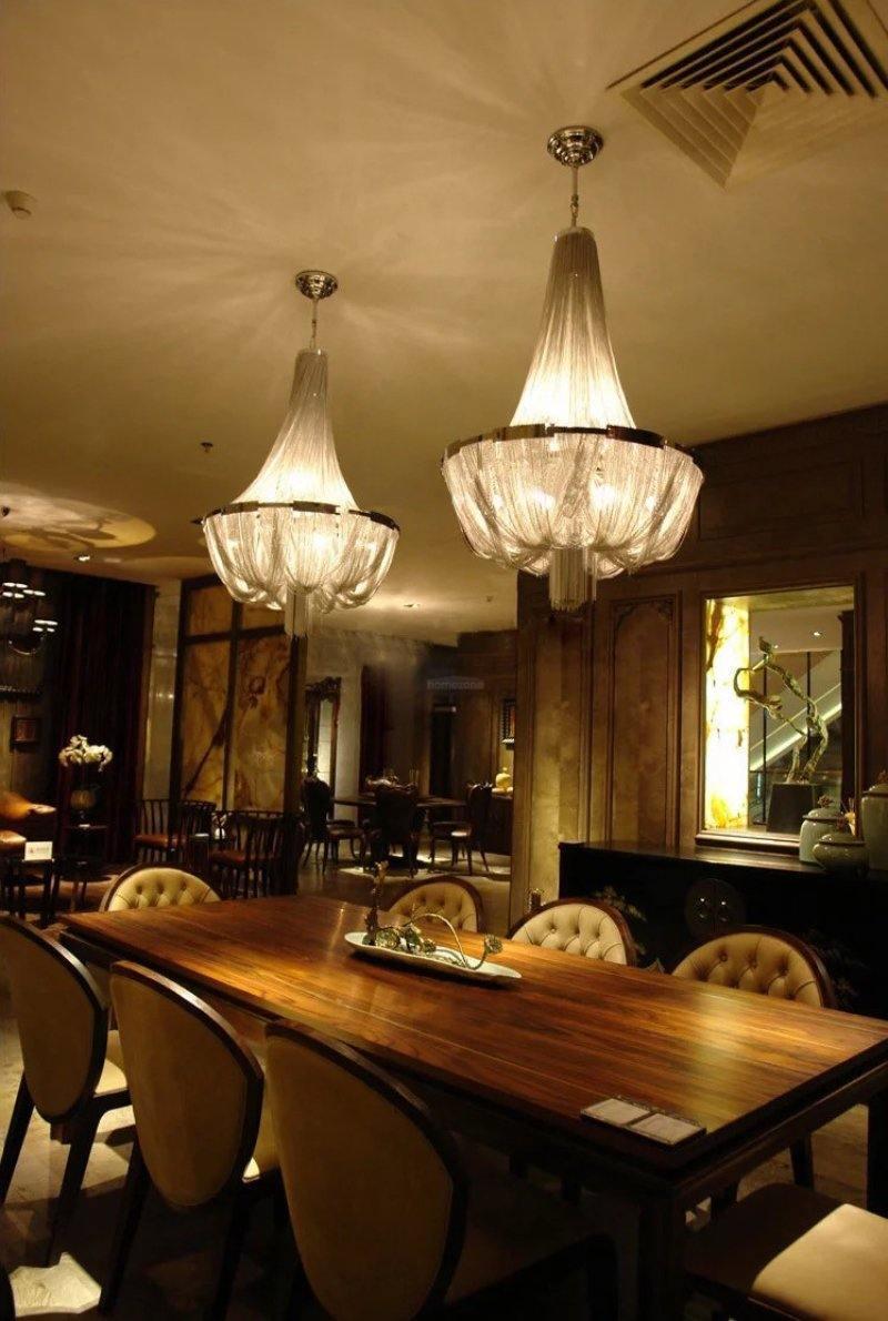 Tassel Aluminum Chain Chandelier ∅ 23.6″-Sylvia Space