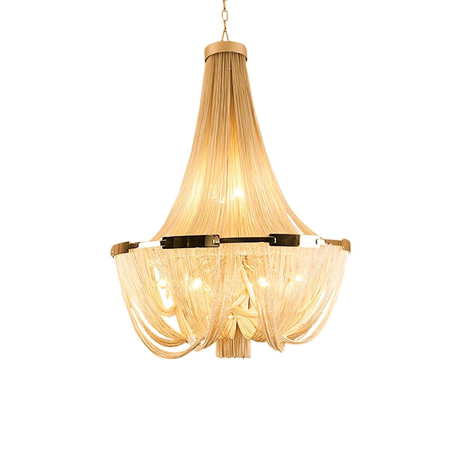 Tassel Aluminum Chain Chandelier ∅ 23.6″-Sylvia Space