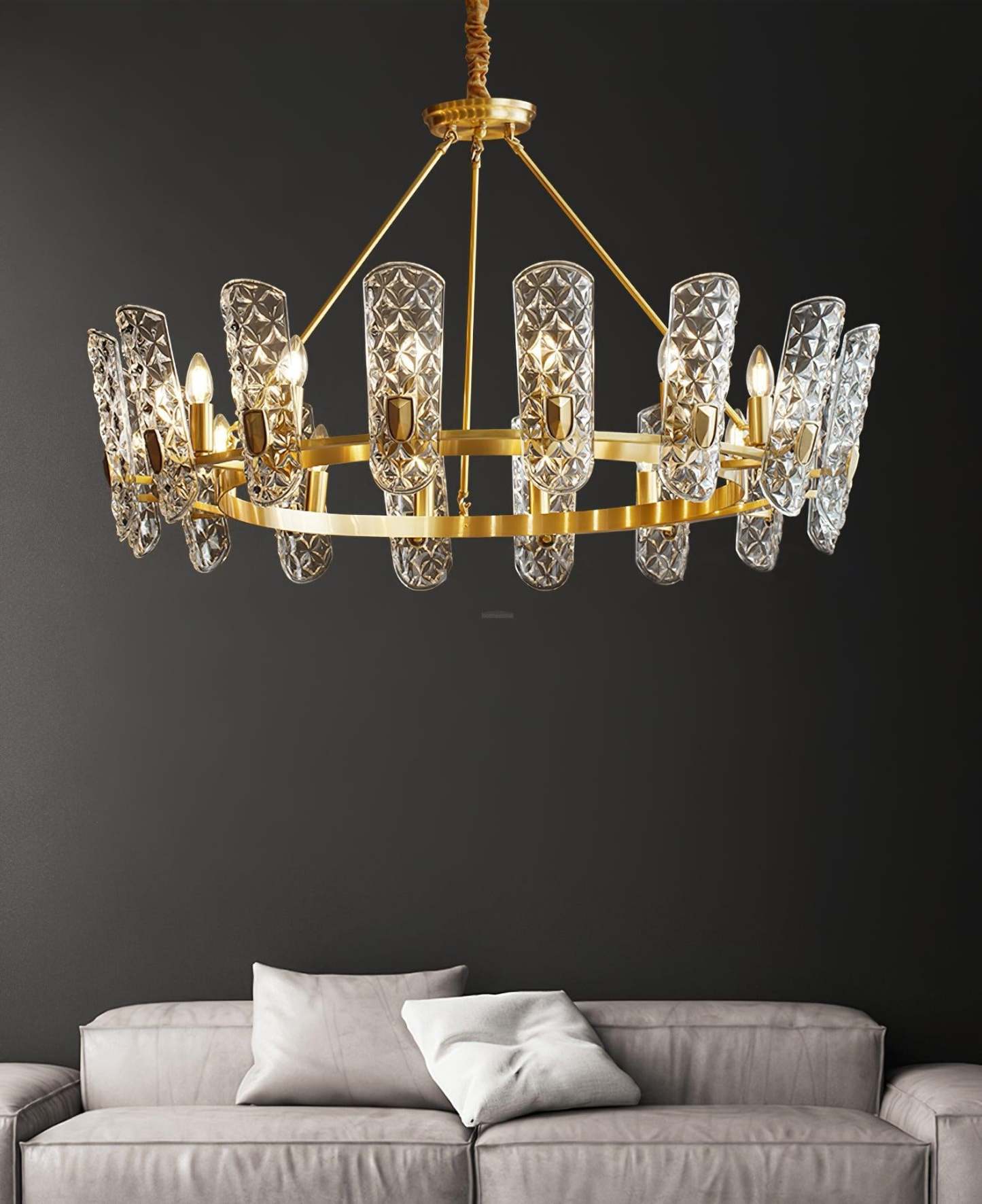 Brass Central Chandelier-Sylvia Space