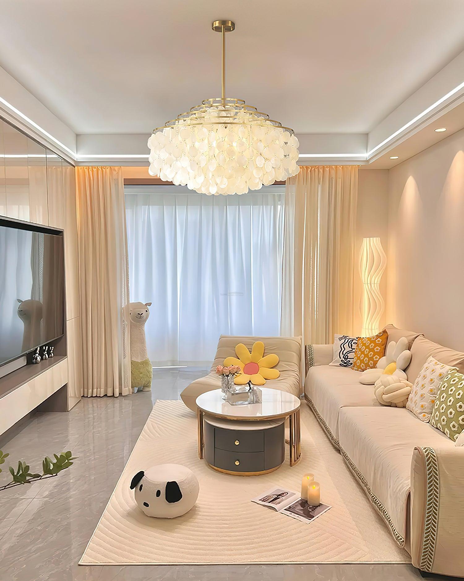 Round Shell Chandelier B with 2/3/4/5 layer-Sylvia Space