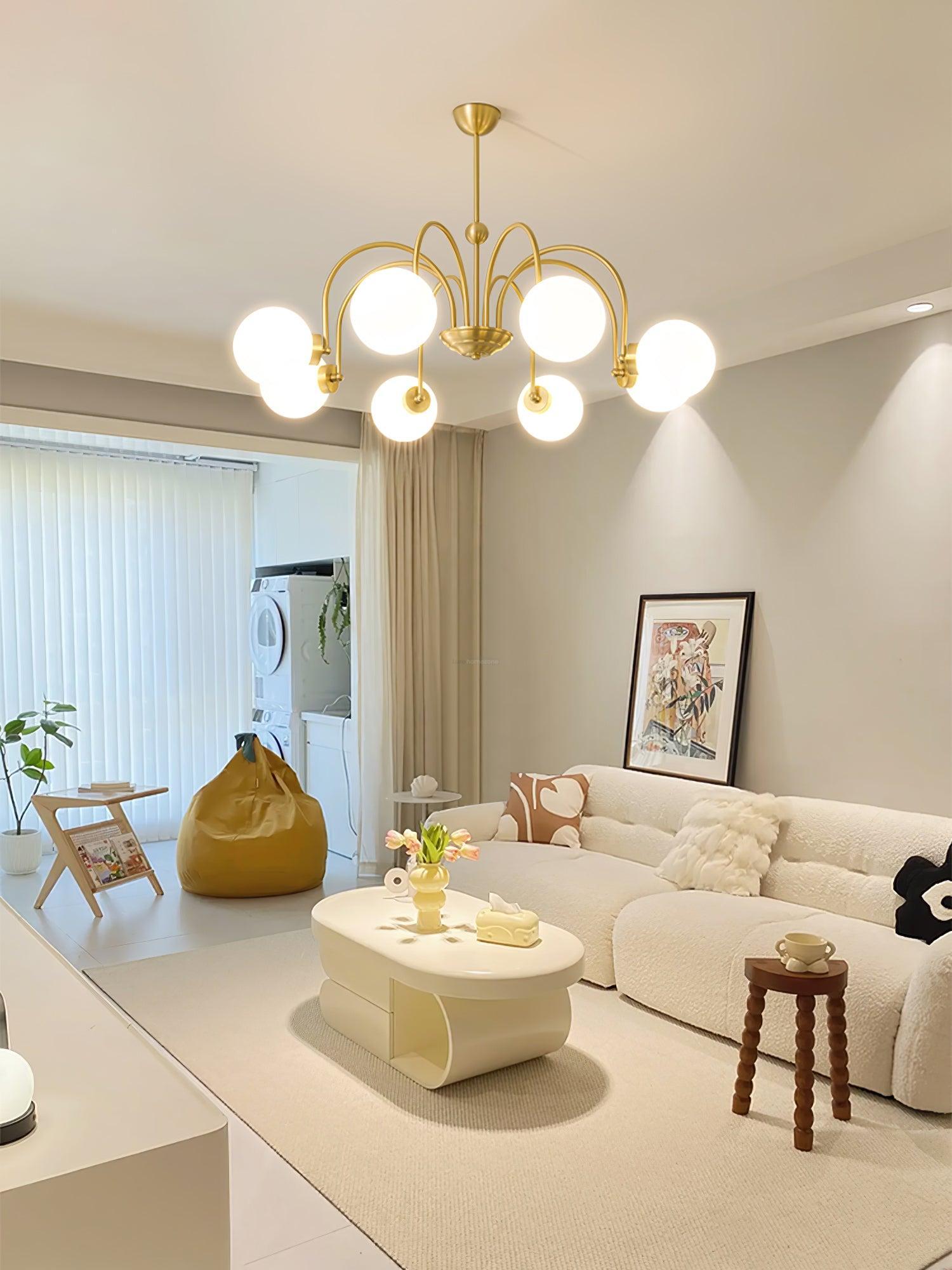 Yisu Brass Chandelier with 3/6/8 heads-Sylvia Space