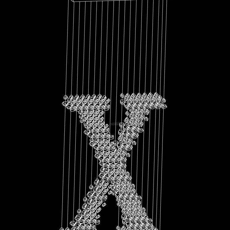 Charcoal Letter Chandeliers X-Sylvia Space