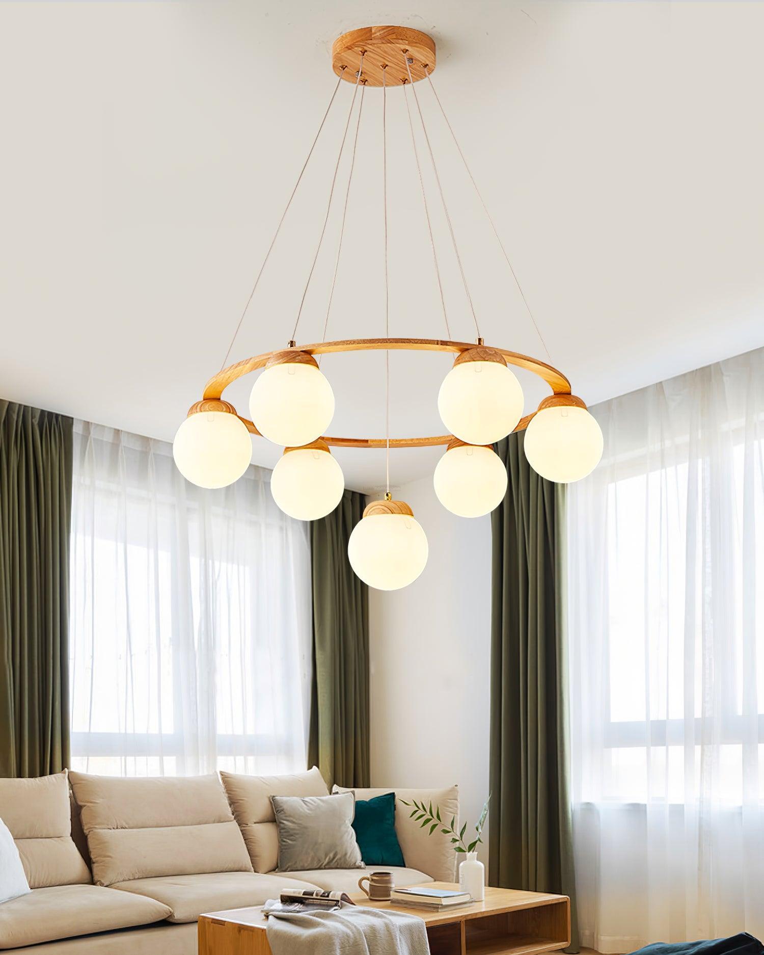 Nuura Miira Wooden Chandelier-Sylvia Space