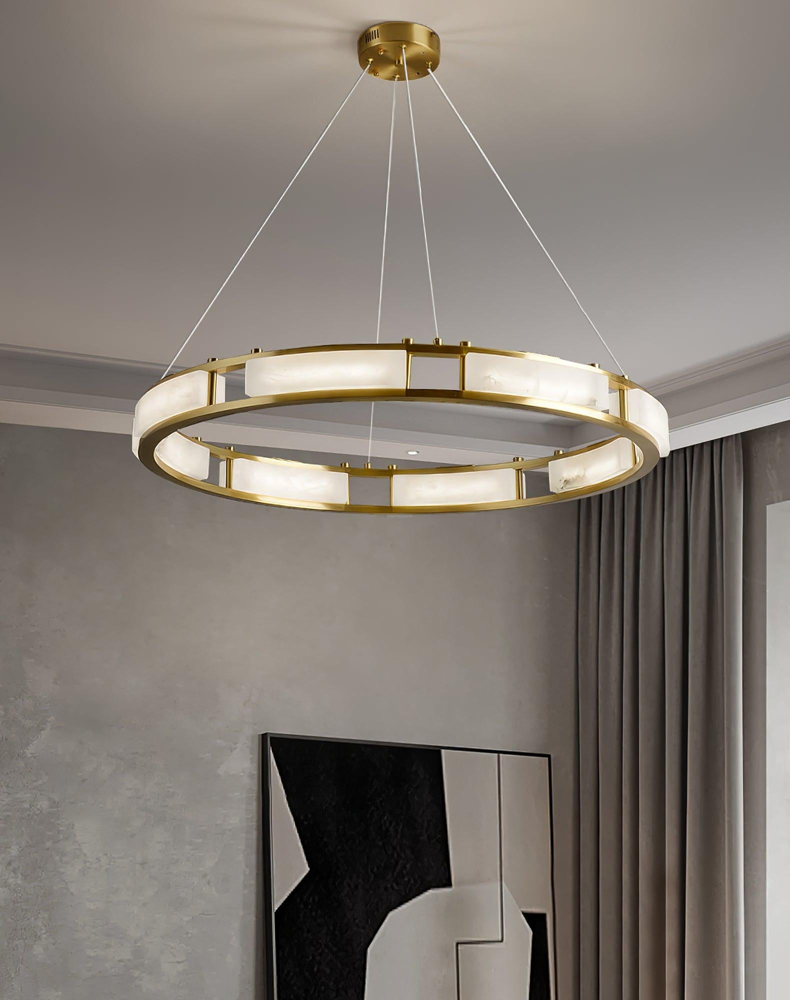 Qatar Alabaster Round Chandelier-Sylvia Space