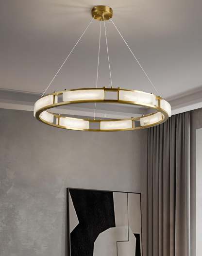 Qatar Alabaster Round Chandelier-Sylvia Space