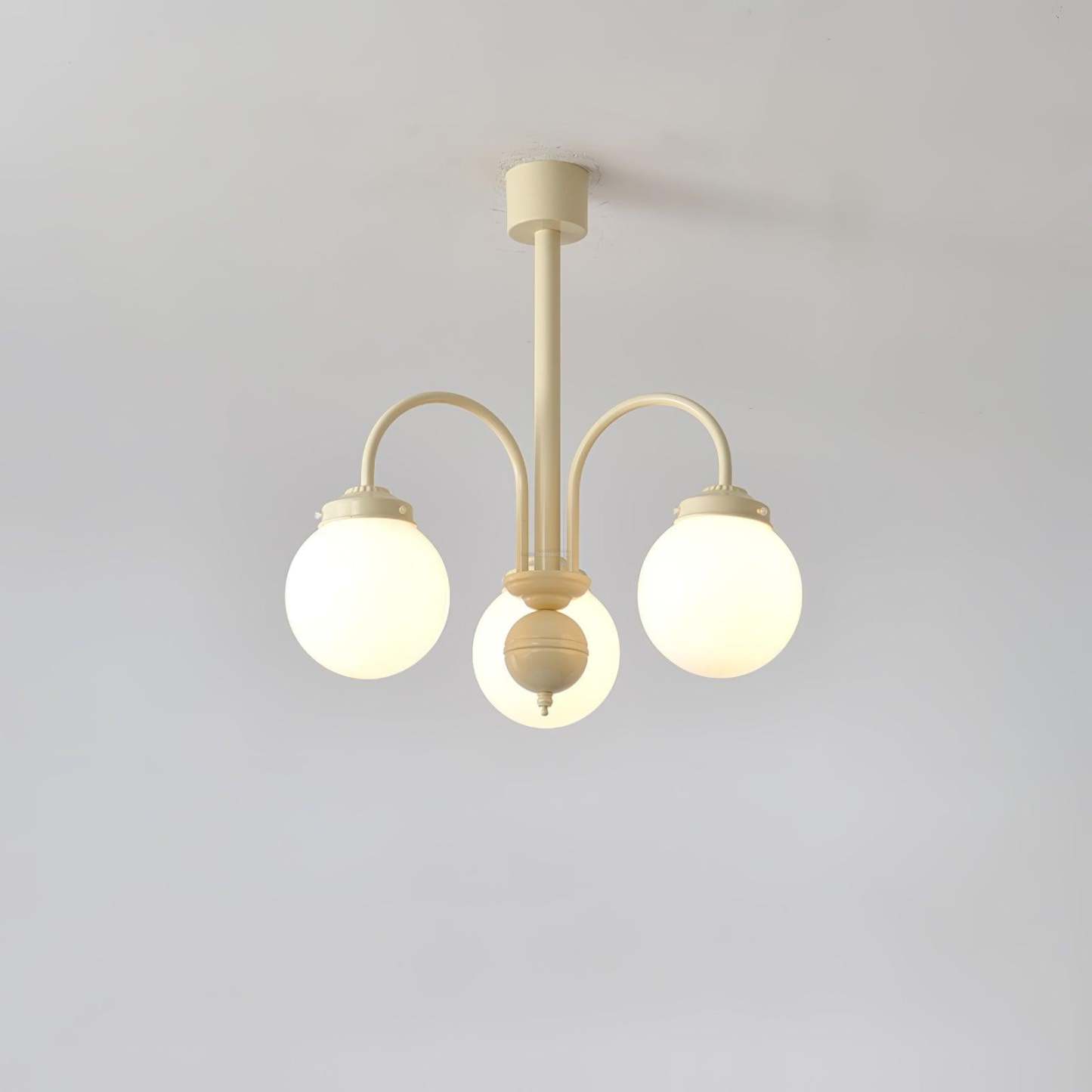 Cream Glass Sphere Chandelier with 4/5/6 heads-Sylvia Space