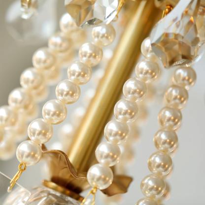 Crystal Pearl Candle Chandelier-Sylvia Space