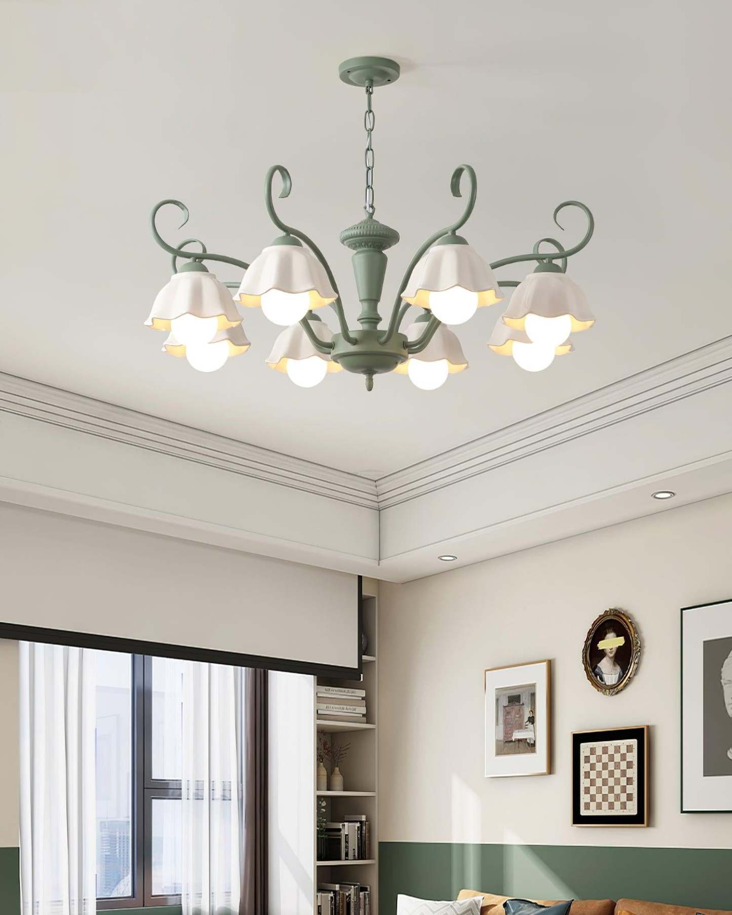 Savoy Flower Chandelier with 3/6/8 heads-Sylvia Space