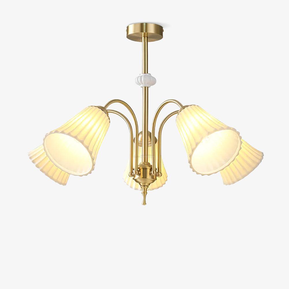 Medieval Ceramic Trumpet Chandelier with 3/5/8 lamps-Sylvia Space