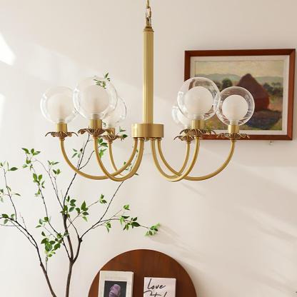 Aureate Radiance Glass Chandelier with 6/8 heads-Sylvia Space