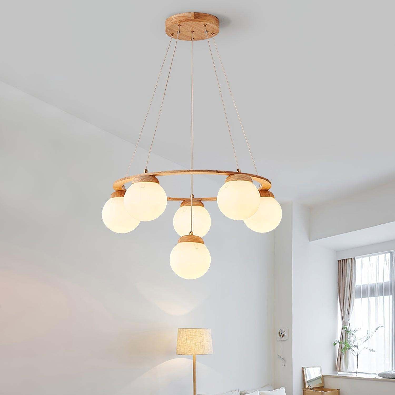 Nuura Miira Wooden Chandelier-Sylvia Space
