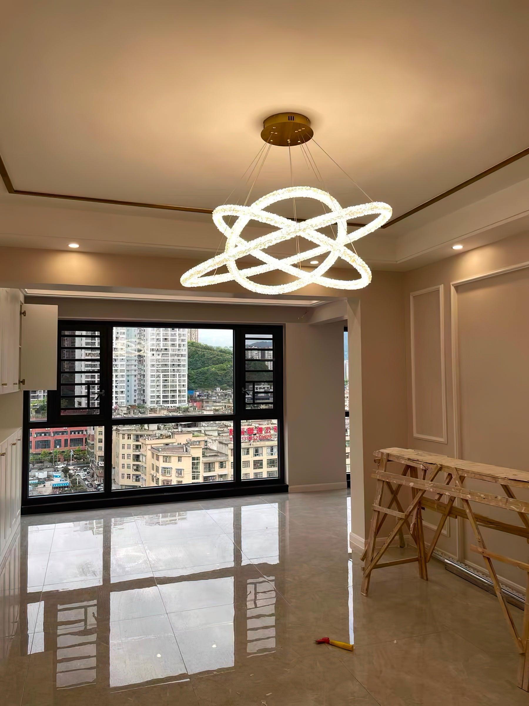 Crystal Ring Chandeliers-Sylvia Space