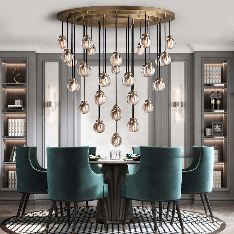 Pearl Round Chandelier 48"-Sylvia Space