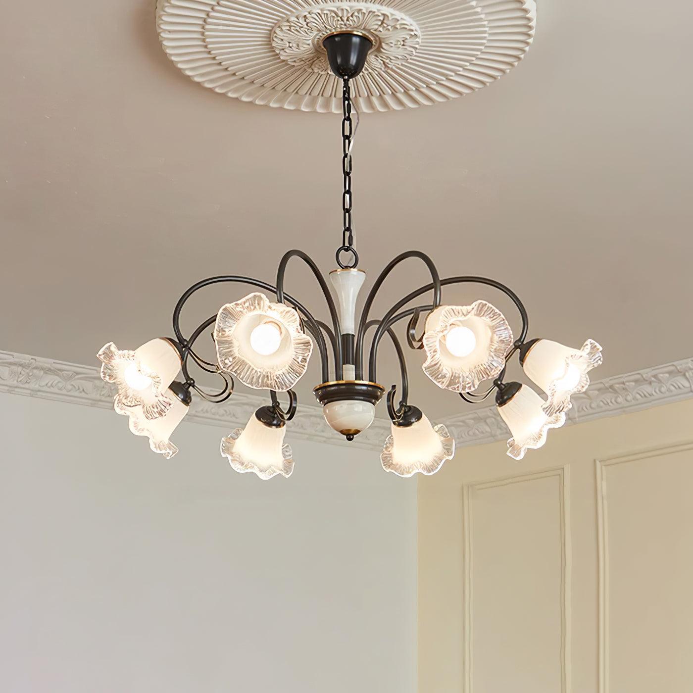 Luce Black Chandelier with 3/6/8 heads-Sylvia Space