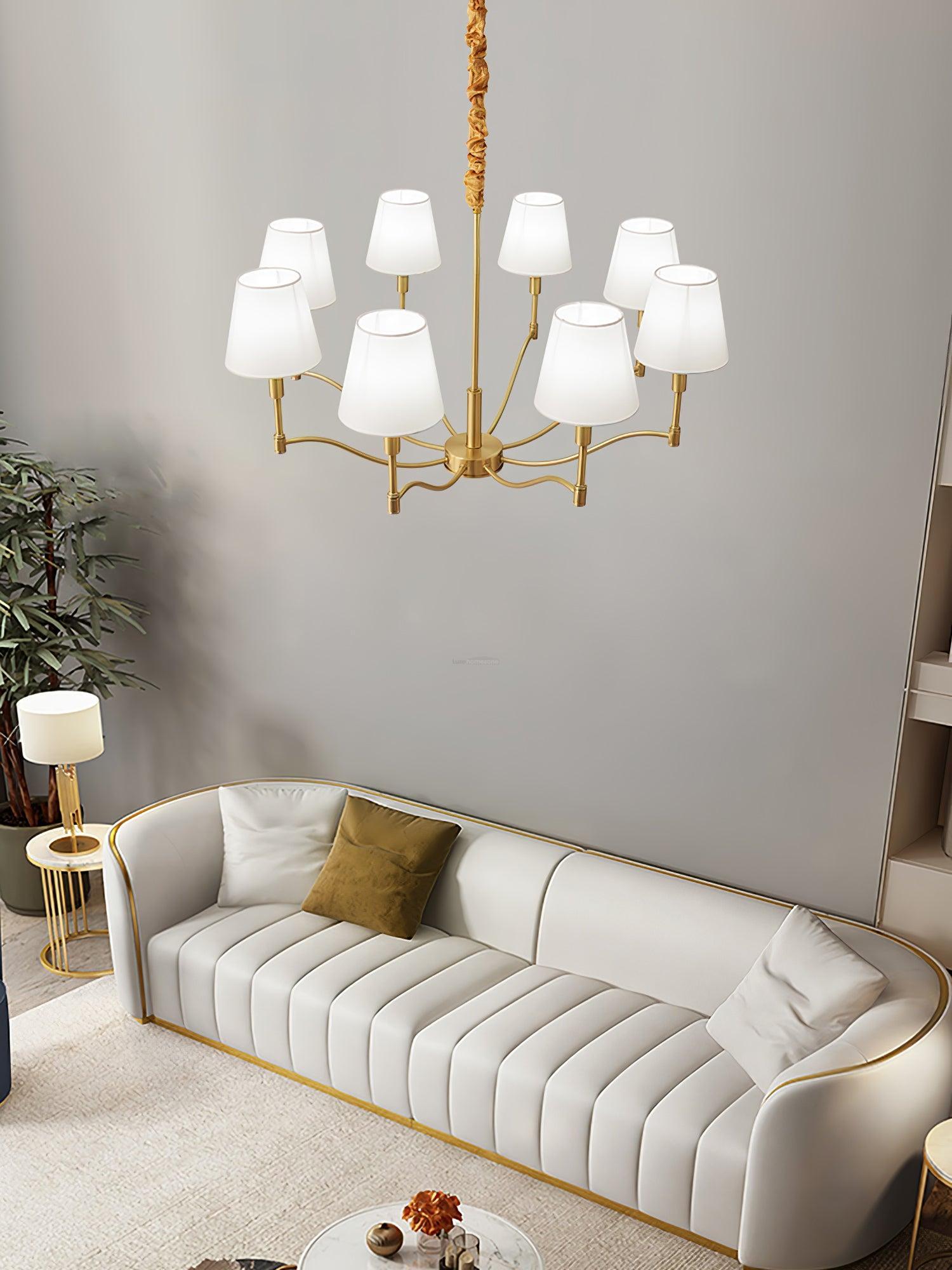 Meridian Mid Century Brass Chandelier with 3/5/8 heads-Sylvia Space