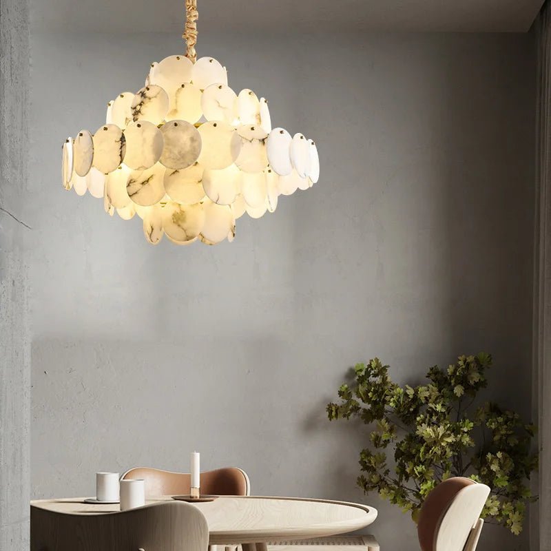 Caelum Alabaster Chandelier Light-Sylvia Space