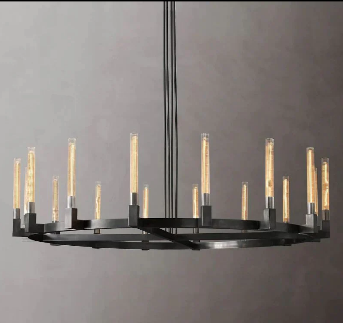 Cannel Glass Round Chandelier 72"