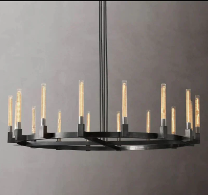 Cannel Glass Round Chandelier 72"