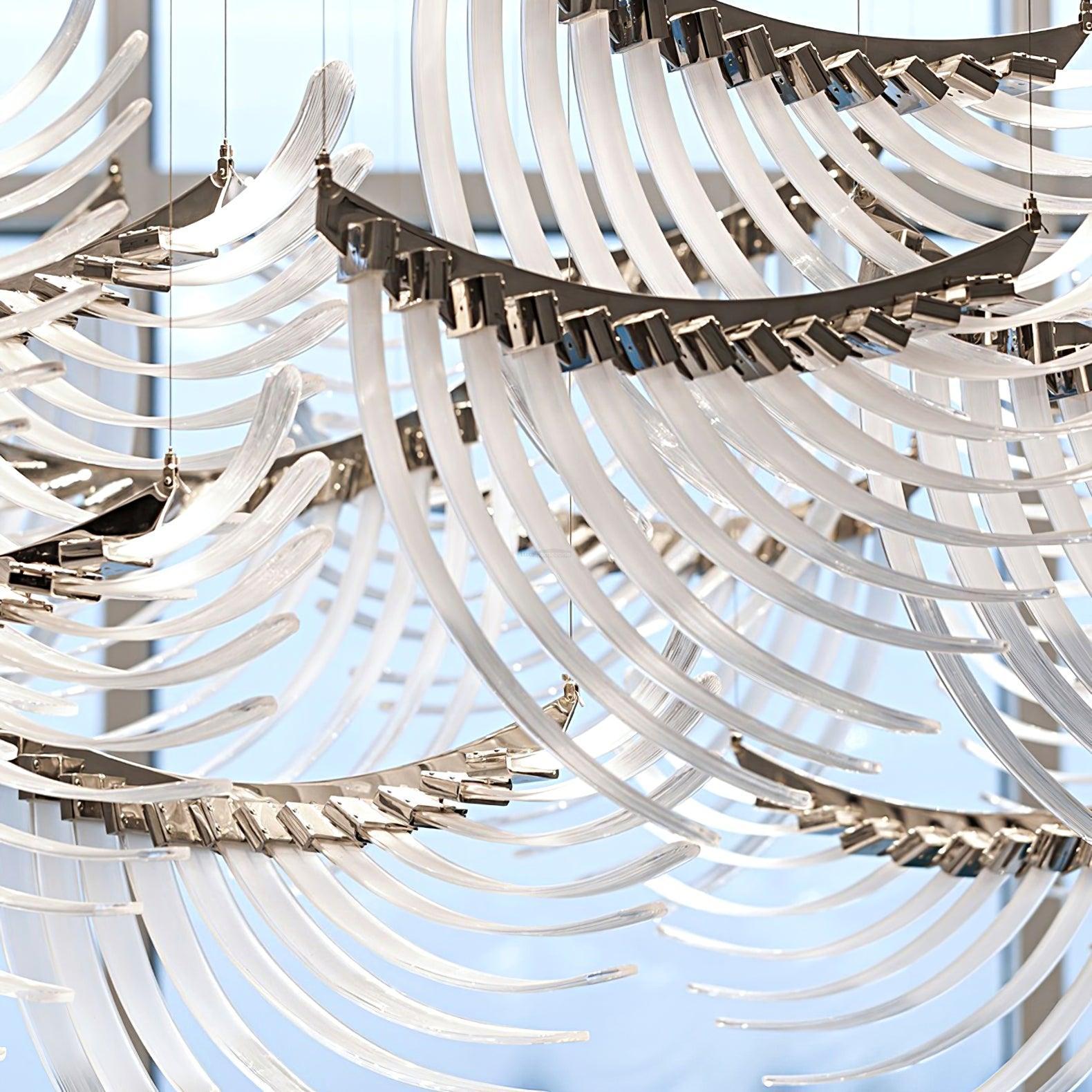 Tiered Palmette Chandelier L 15″-Sylvia Space