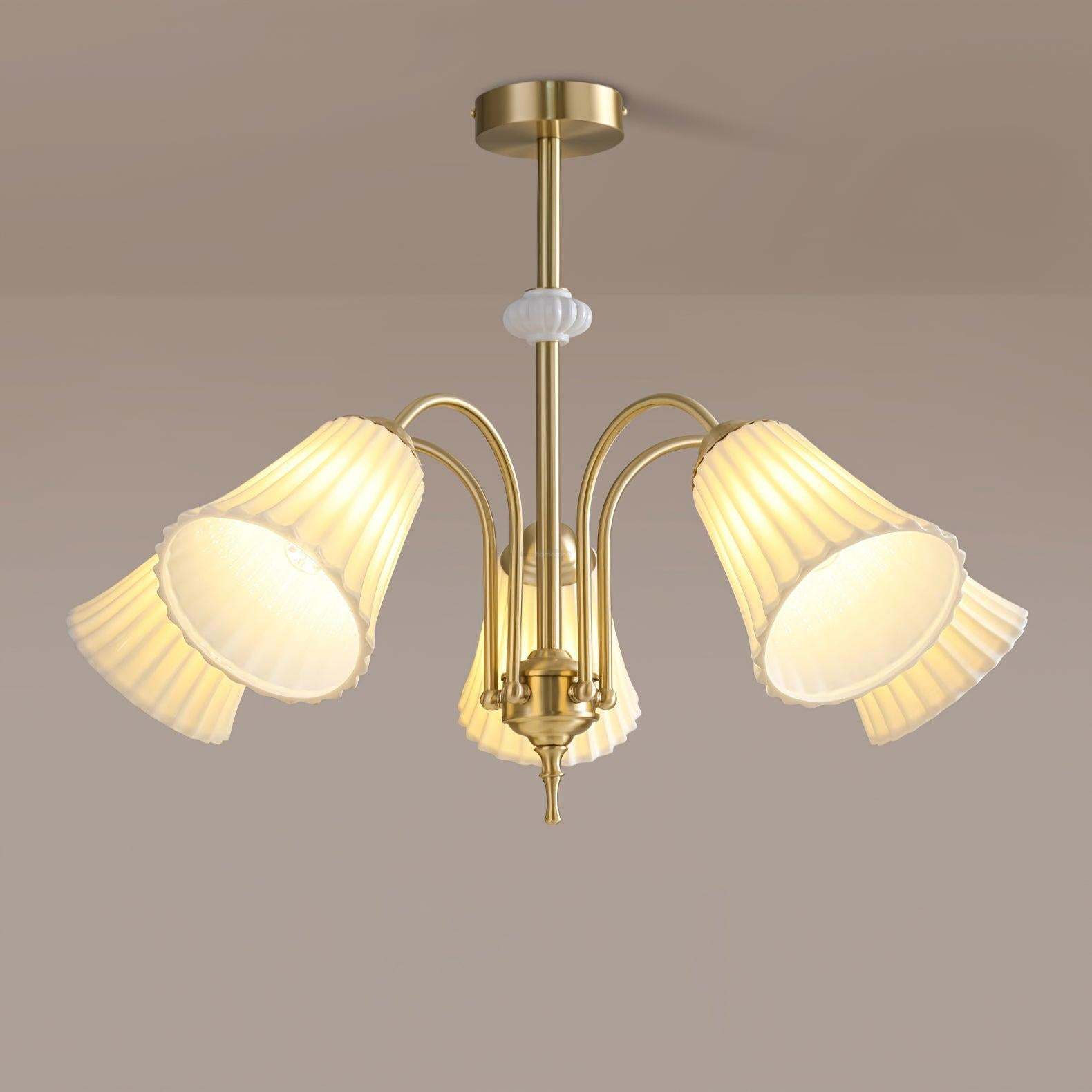 Medieval Ceramic Trumpet Chandelier with 3/5/8 lamps-Sylvia Space