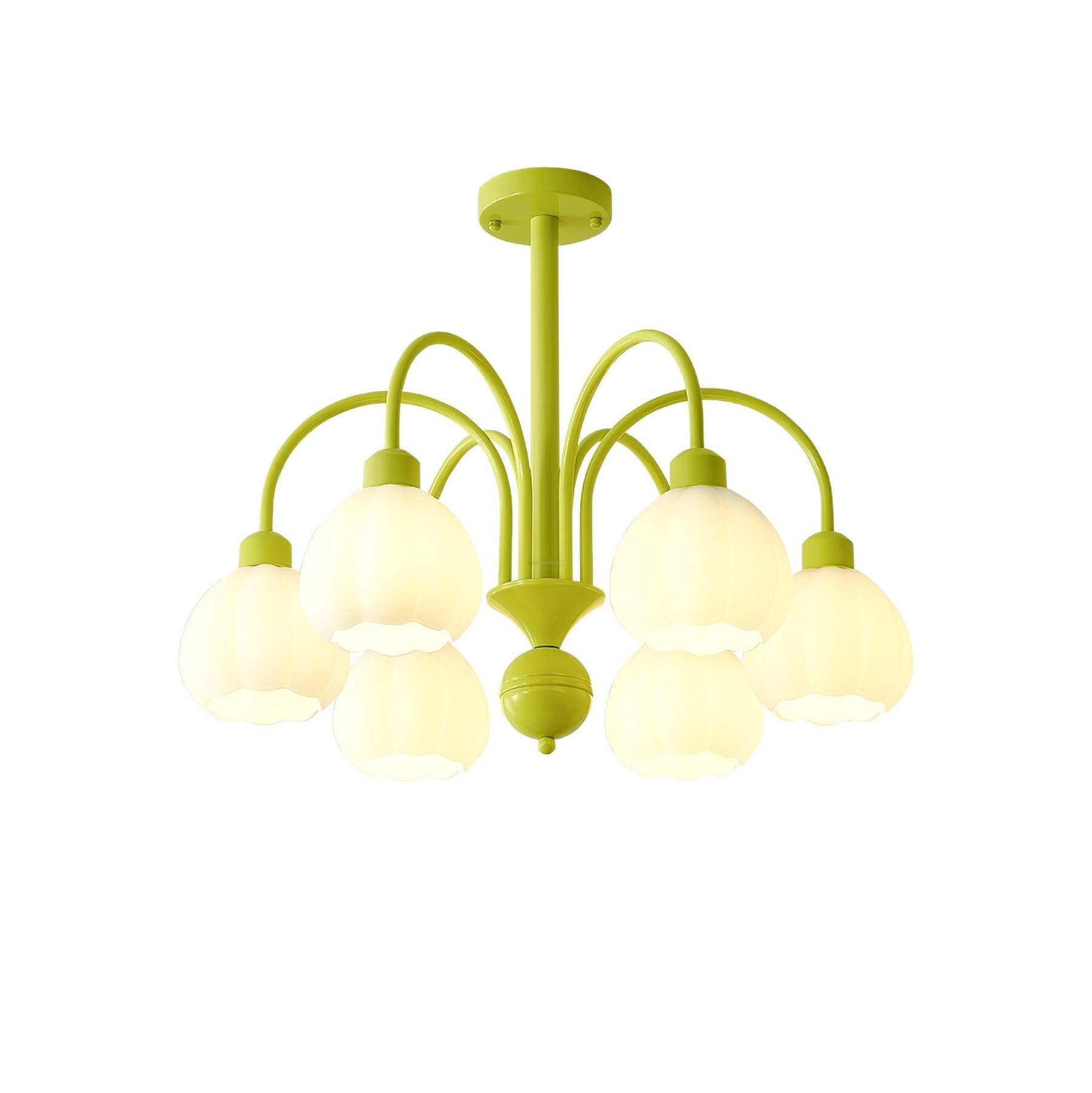 Cream Pumpkin Ball Chandelier with 4/5/6/8 heads-Sylvia Space