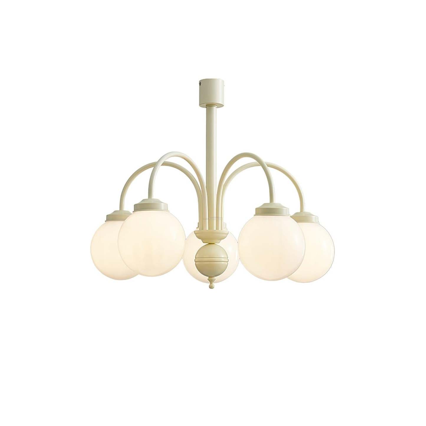 Cream Glass Sphere Chandelier with 4/5/6 heads-Sylvia Space