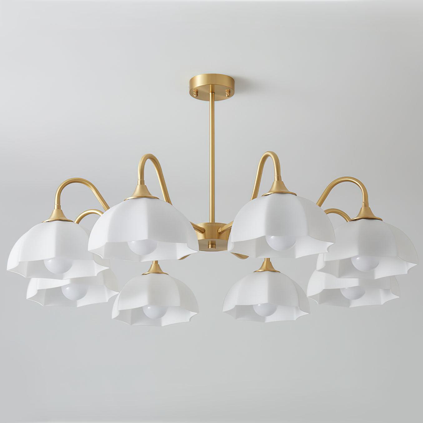 Octagonal Glass Bowl Chandelier with 3/5/8 heads-Sylvia Space