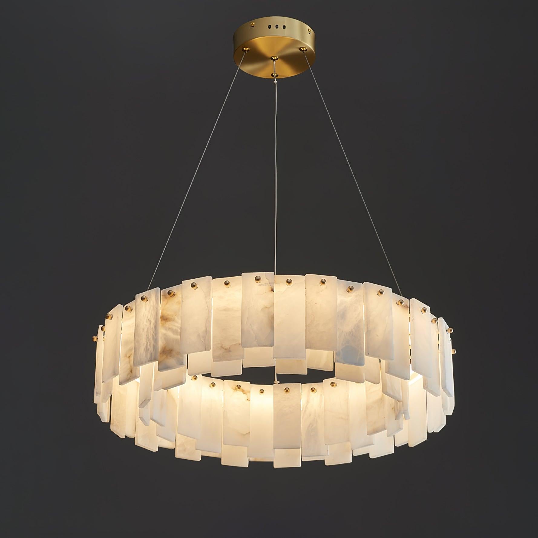 Celestial Alabaster Round/Square Chandelier-Sylvia Space