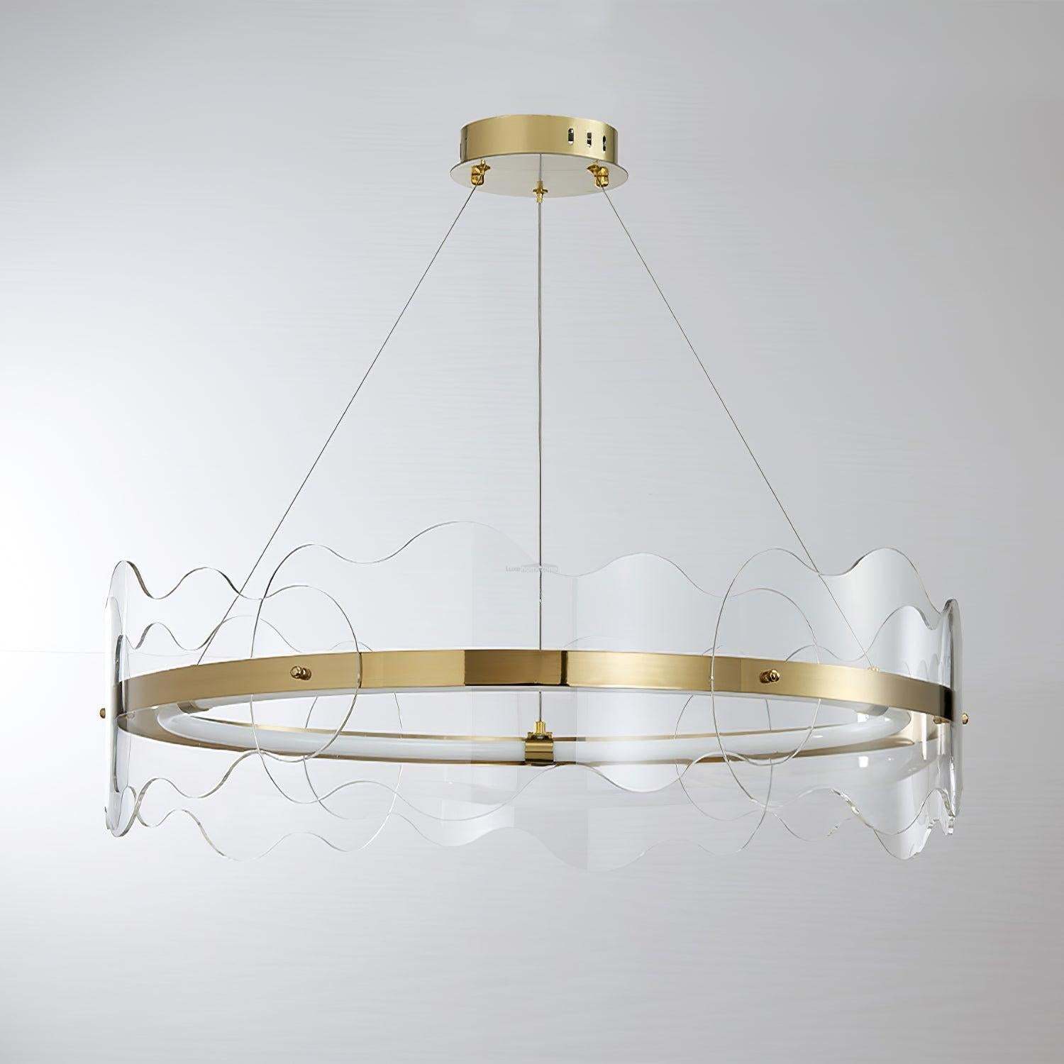 Acrylic Wave Round Chandelier-Sylvia Space