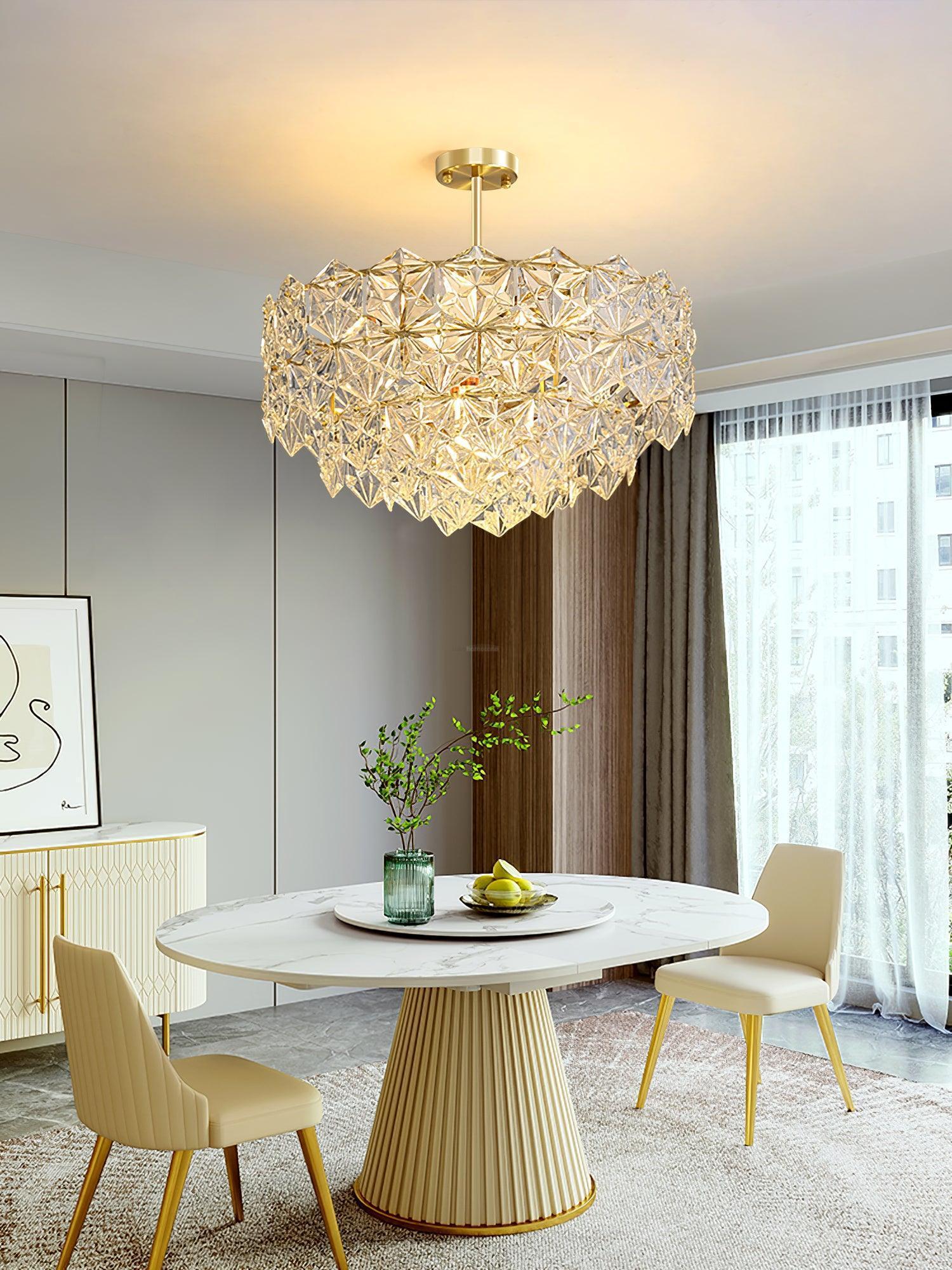Snowflake Glass Chandelier Φ 19.7″~31.5''-Sylvia Space