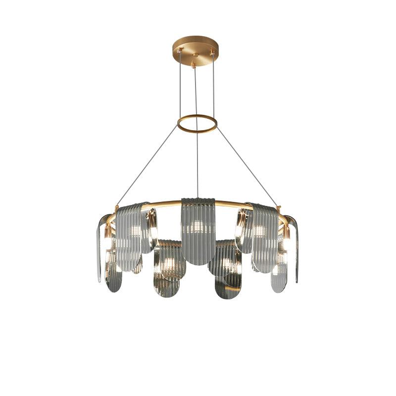 Folioles Brass Chandelier with 6/9/12 lamps-Sylvia Space
