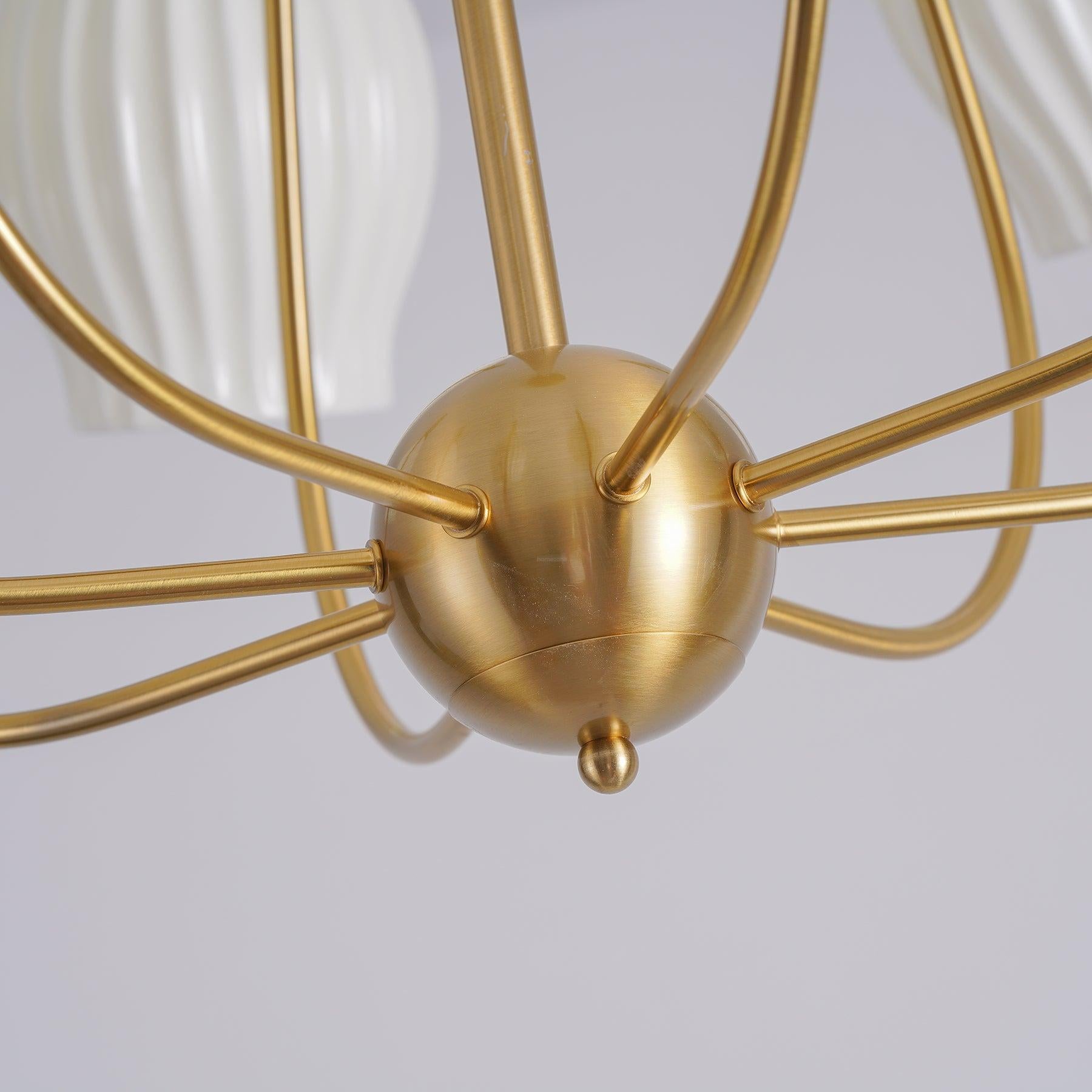 Ceramic Ribbed Chandelier with 4/6/8 heads-Sylvia Space
