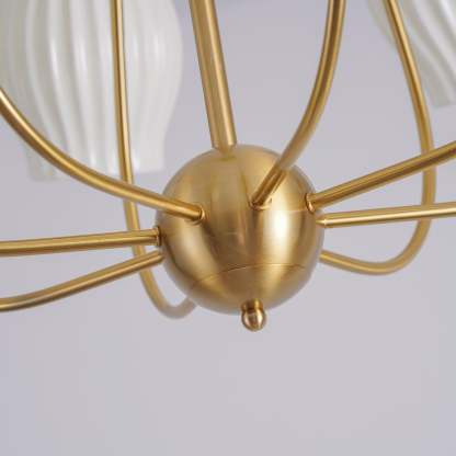 Ceramic Ribbed Chandelier with 4/6/8 heads-Sylvia Space