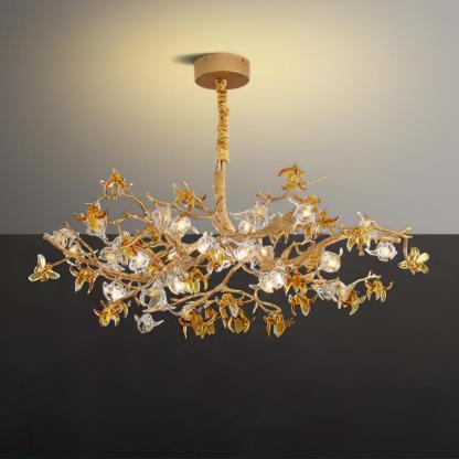 Aosta Brass Branch Type Chandelier-Sylvia Space