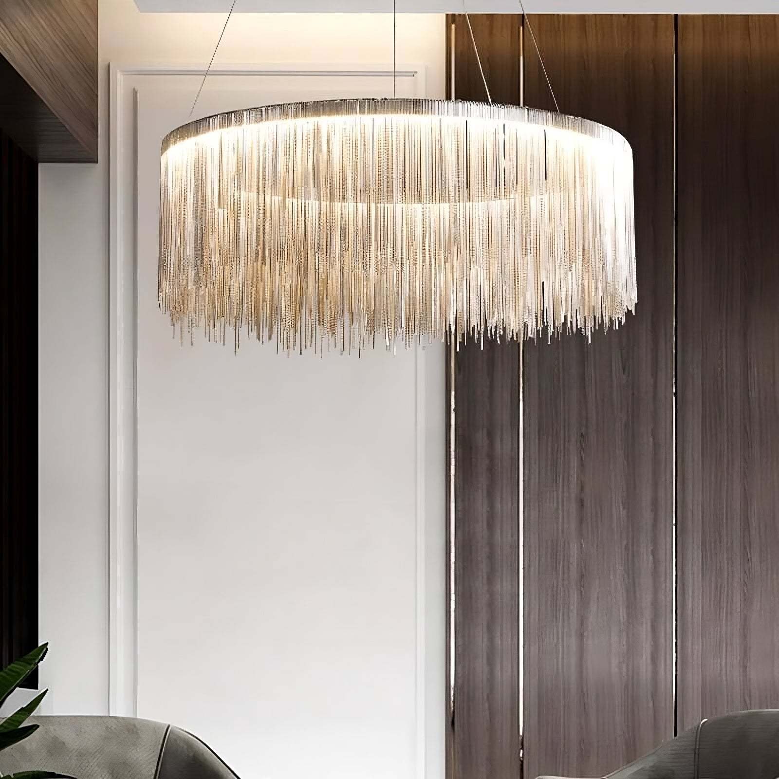 Cadena Stainless Steel Chandelier-Sylvia Space